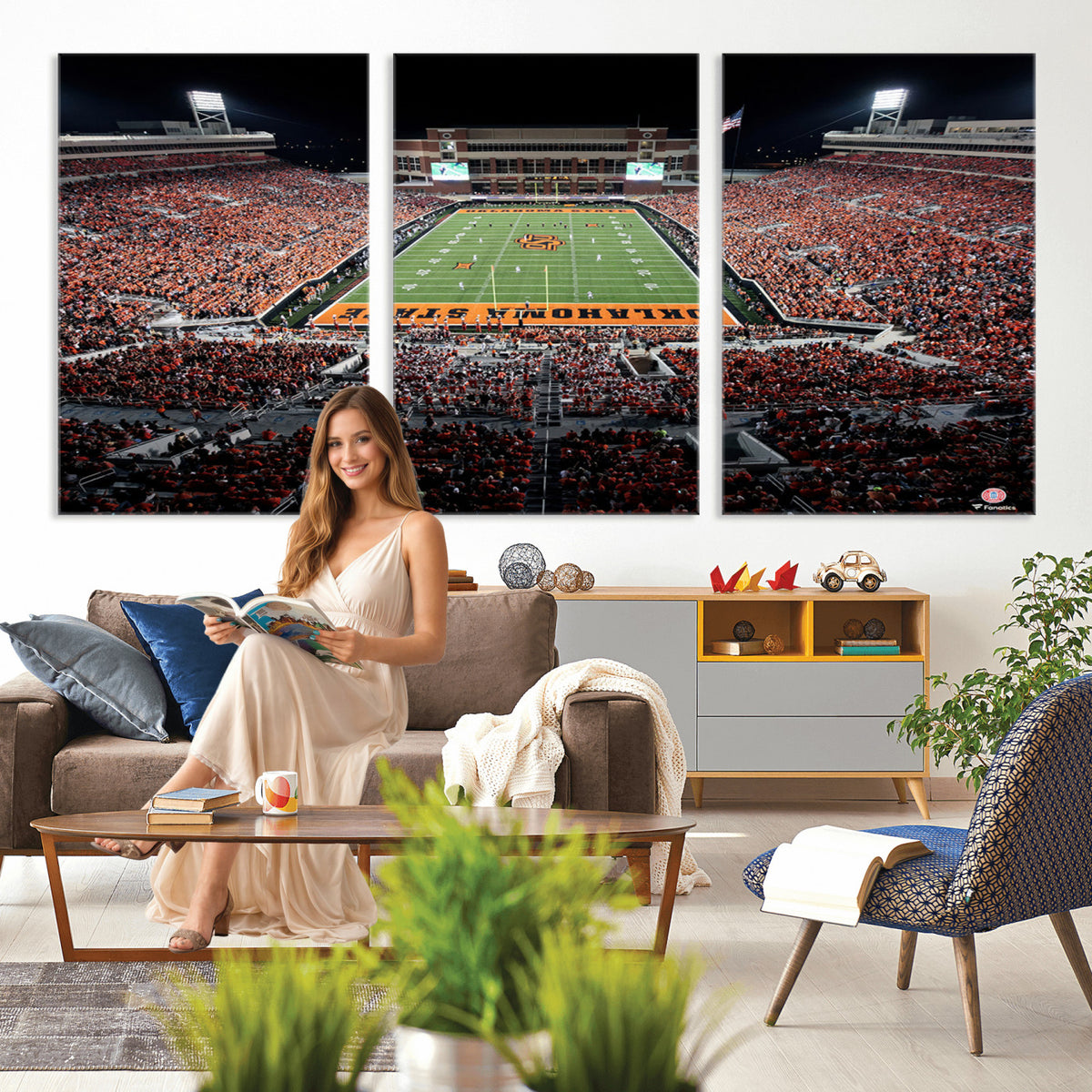 81675-MGV-CV-36X24 - Oklahoma State Cowboys Canvas Print, Football Team Print