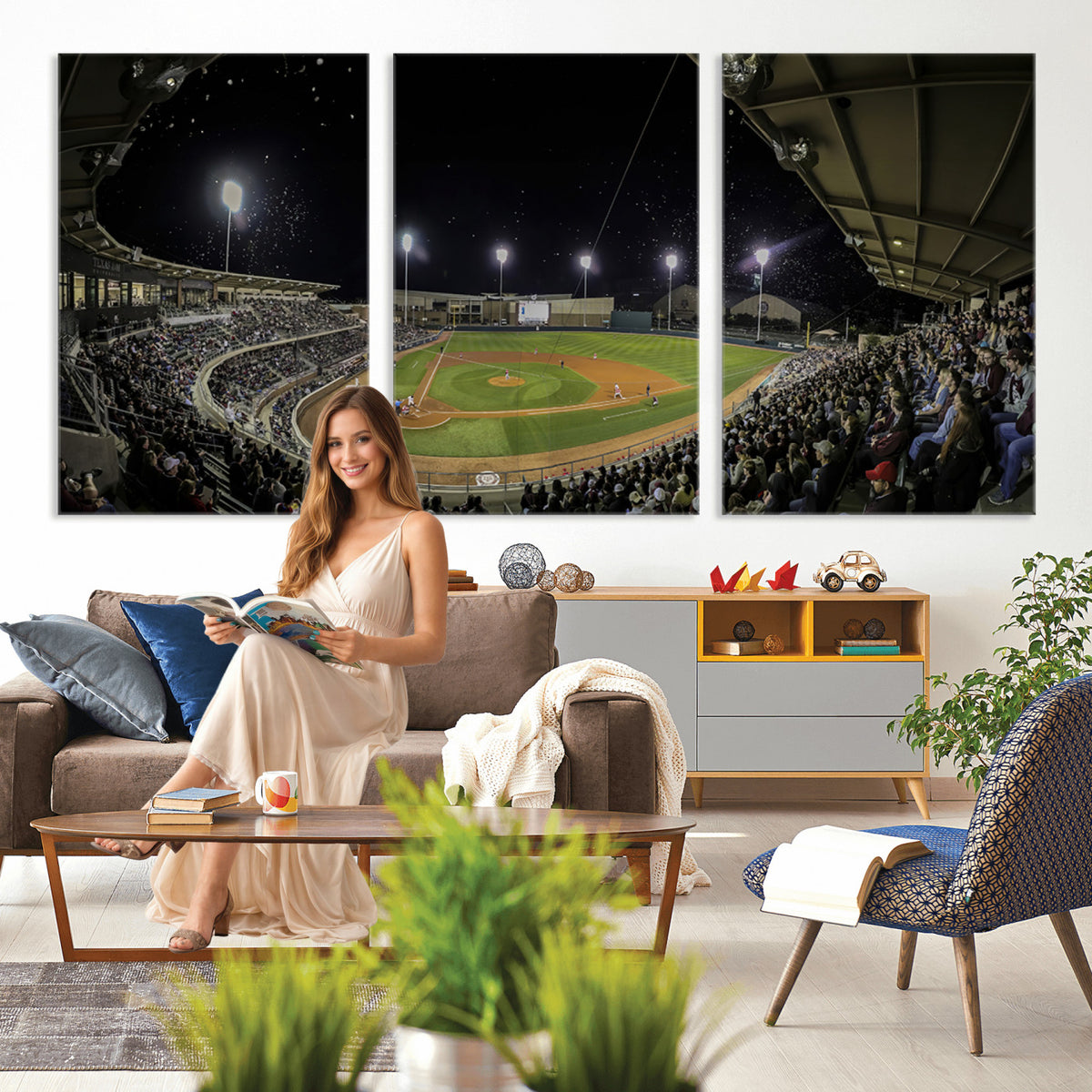 10262-MGV-CV-36X24 - Olsen Field at Blue Bell Park - Texas A&M Aggies Baseball Stadium Wall Art Canvas Print