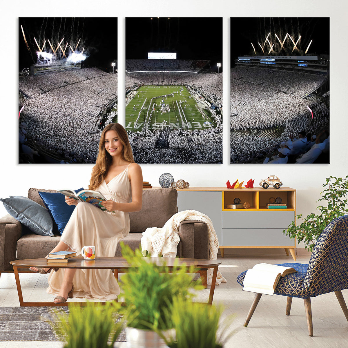 84537-MGV-CV-36X24 - Penn State Beaver Stadium Canvas Wall Art - Nittany Lions Football Print