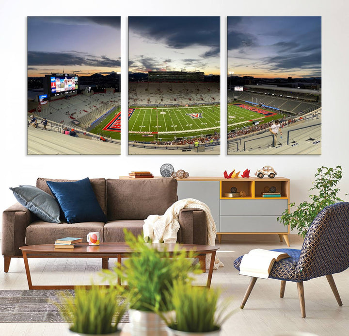 Arizona Wildcats Football Team Print - Tucson Arizona Stadium Wall Art Canvas Print