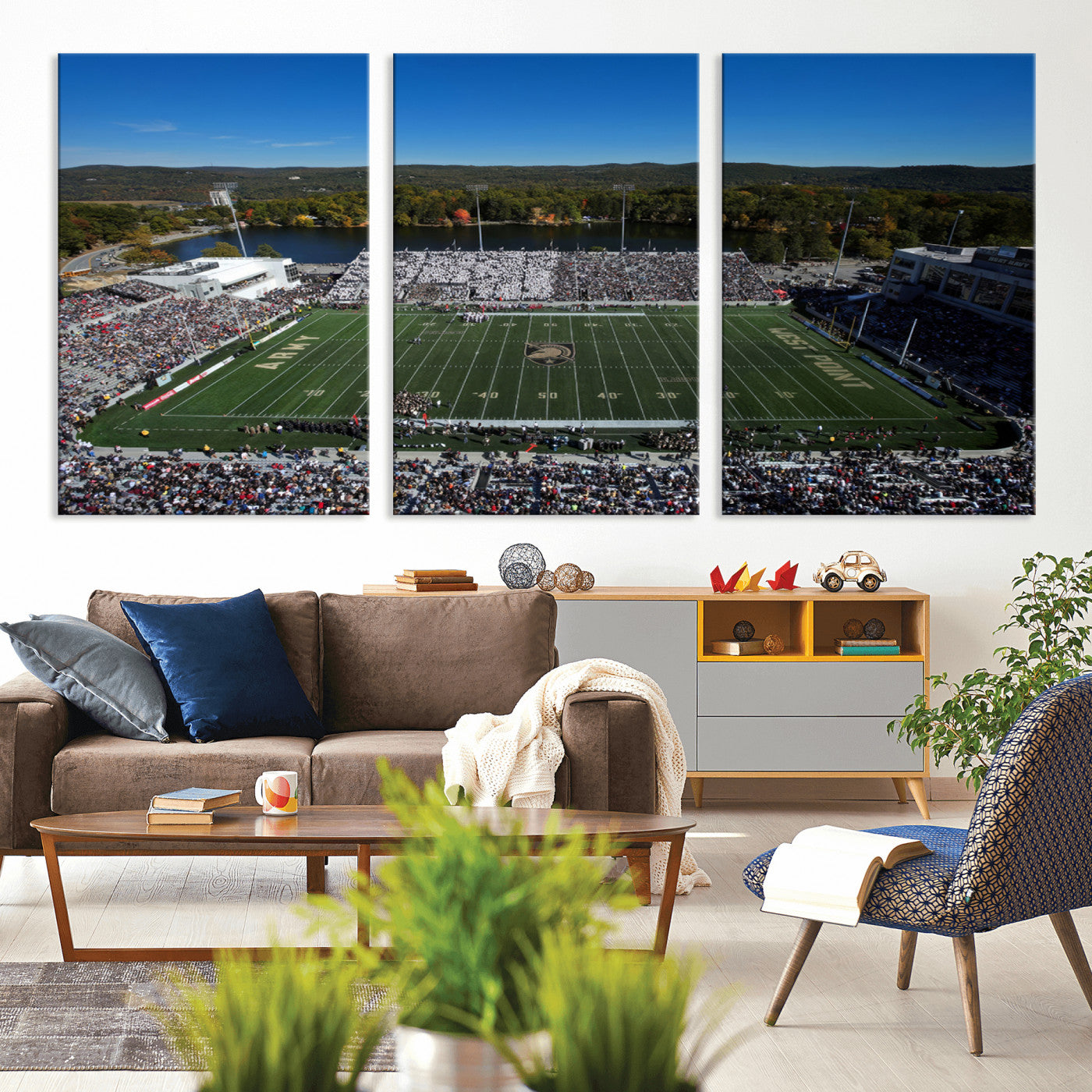 MGV-CV-60X30-3P - Army Black Knights Football Team Print - West Point Michie Stadium Wall Art Canvas Print