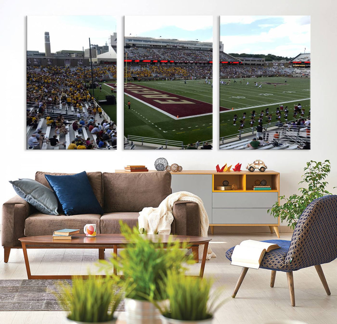 Boston College Eagles Football Team Print - Boston Alumni Stadium Wall Art Canvas Print