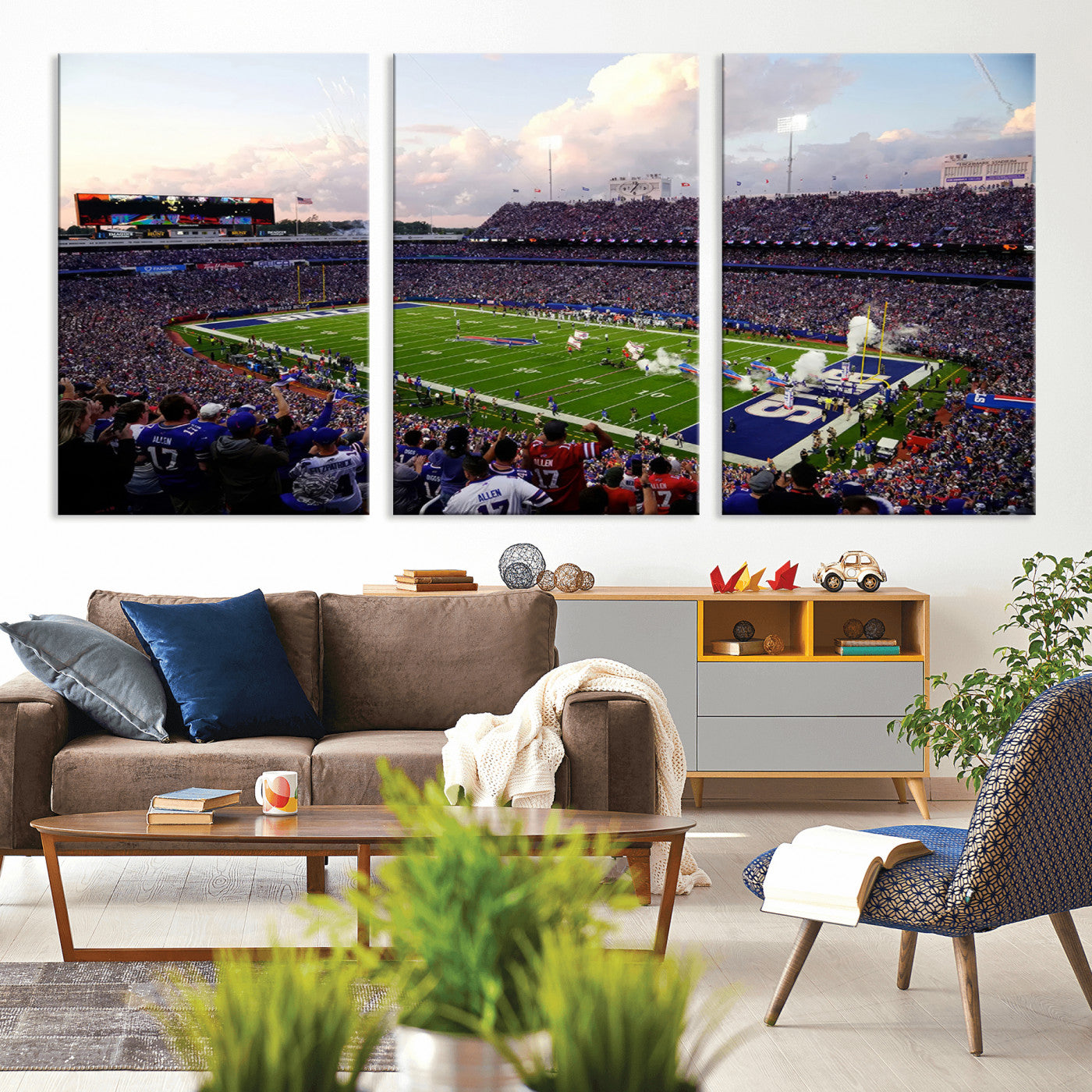MGV-CV-60X30-3P - Buffalo Bills Football Team Print - Buffalo Highmark Stadium Wall Art Canvas Print