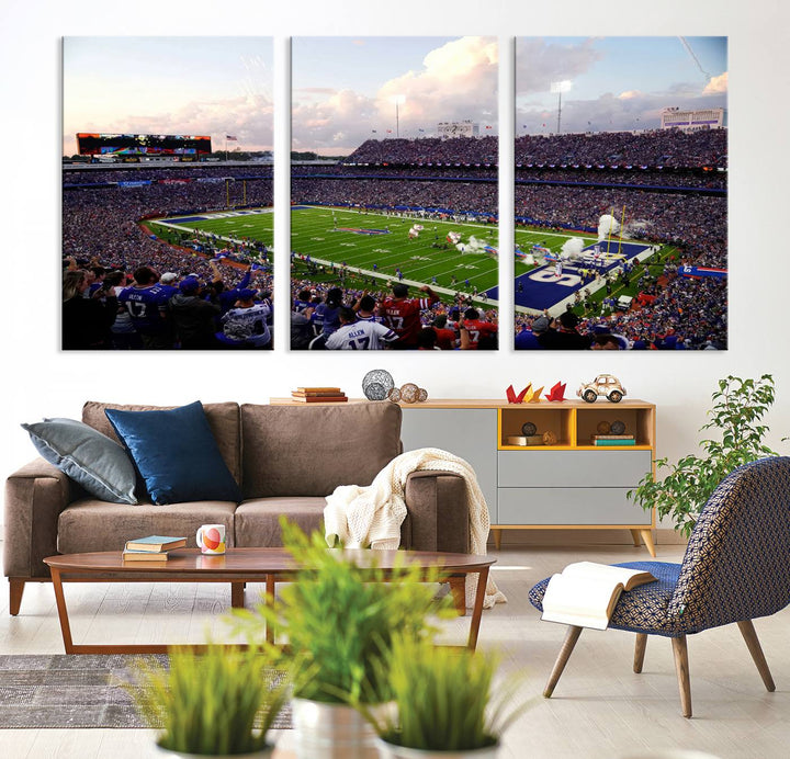 Buffalo Bills Football Team Print - Buffalo Highmark Stadium Wall Art Canvas Print