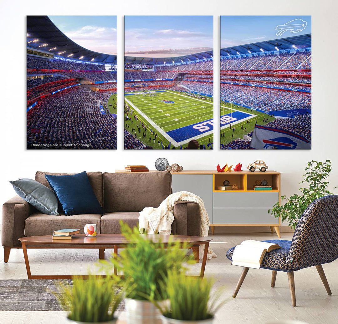 Buffalo Bills Football Team Print - Buffalo Highmark Stadium Wall Art Canvas Print