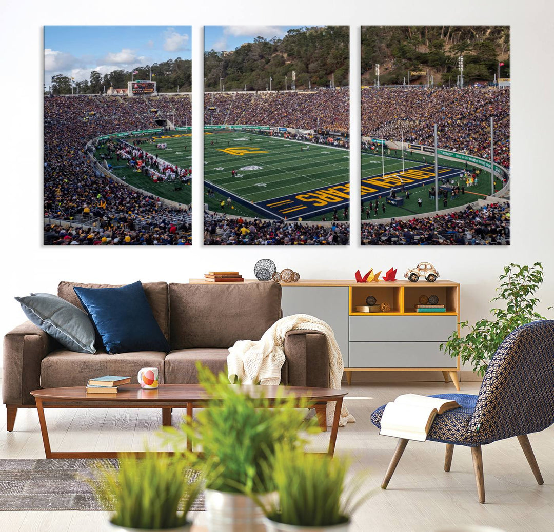 University of California Golden Bears Football Team Print - Berkeley California Memorial Stadium Wall Art Canvas Print