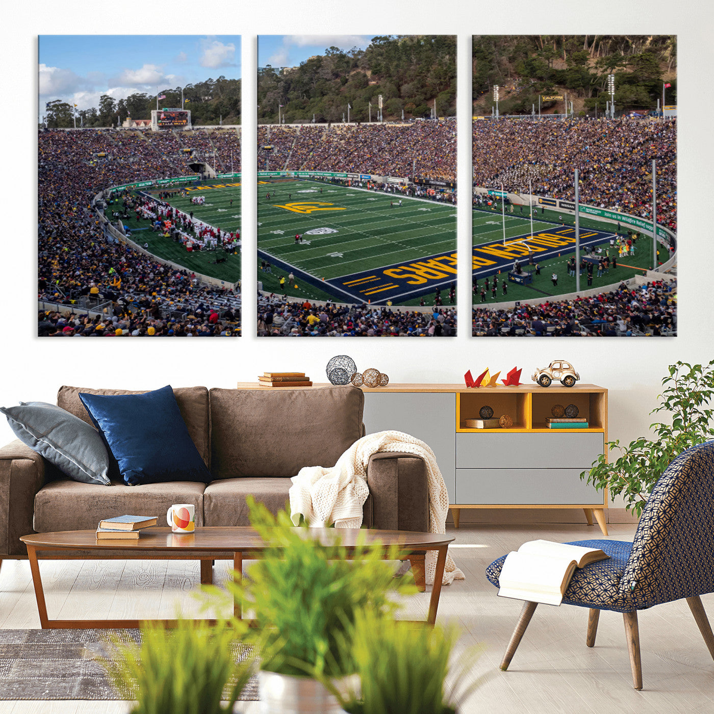 38054-MGV-CV-36X24-University of California Golden Bears Football Team Print - Berkeley California Memorial Stadium Art Canvas Print