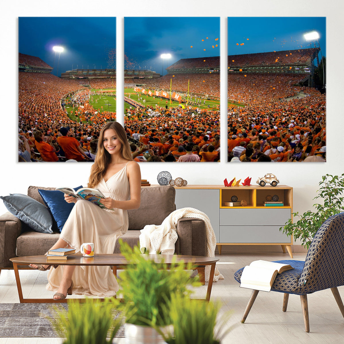 26196-MGV-CV-36X24 - Clemson University Tigers Football Team Print, Clemson