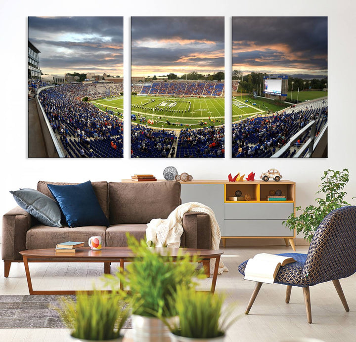 Duke University Blue Devils Football Team Print - Durham Wallace Wade Stadium Wall Art Canvas Print