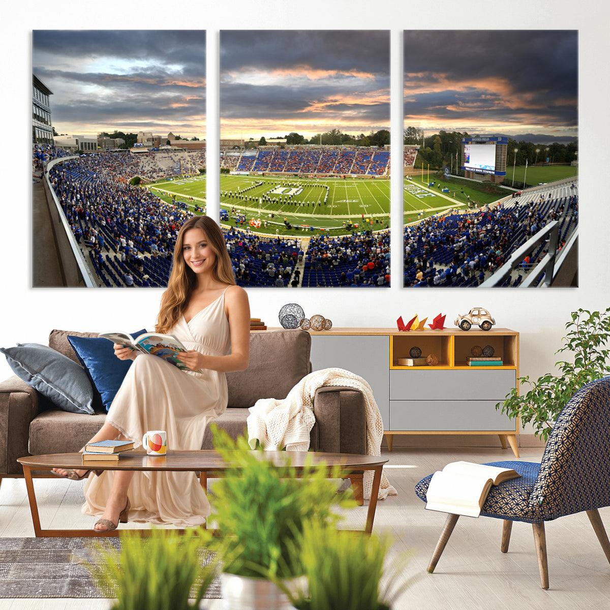 60433-MGV-CV-36X24 - Duke University Blue Devils Football Team Print, Durham