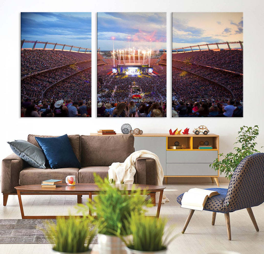 Denver Broncos Football Team Print - Empower Field at Mile High Stadium Wall Art Canvas Print