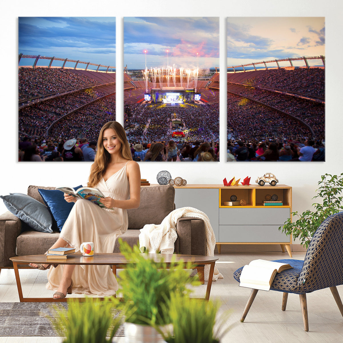 24689-MGV-CV-36X24 - Denver Broncos Football Team Print Canvas, Empower Field