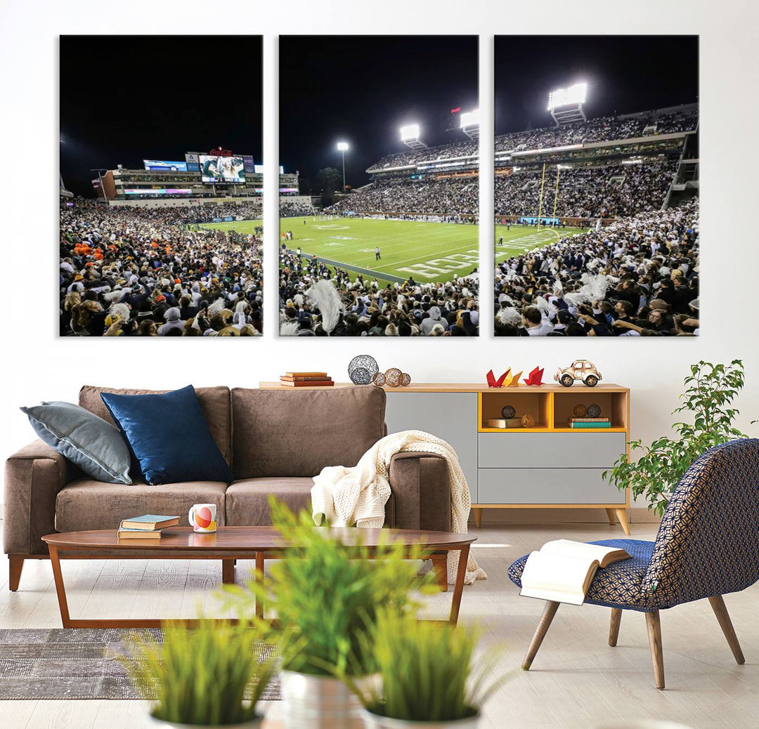 Georgia Tech Yellow Jackets Football Team Print - Atlanta Bobby Dodd Stadium Wall Art Canvas Print