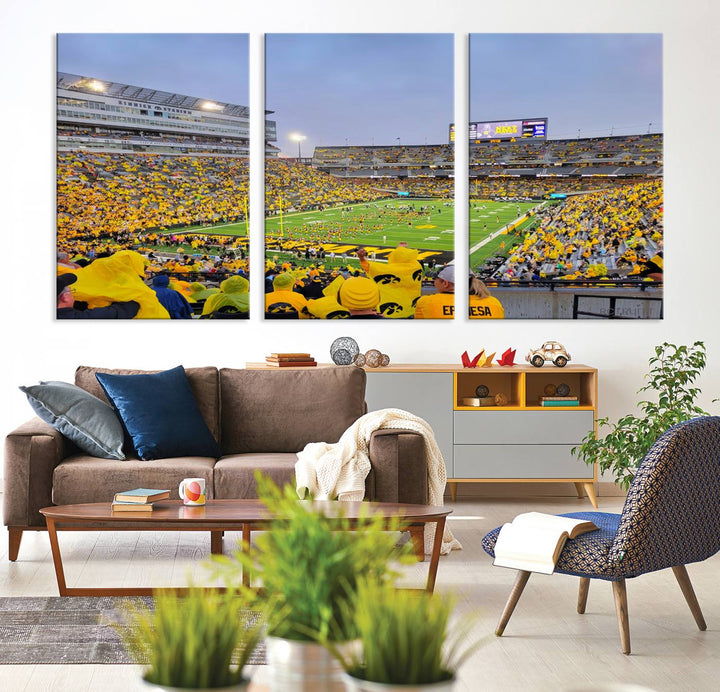 Iowa University Hawkeyes Football Team Print - Iowa City Kinnick Stadium Wall Art Canvas Print