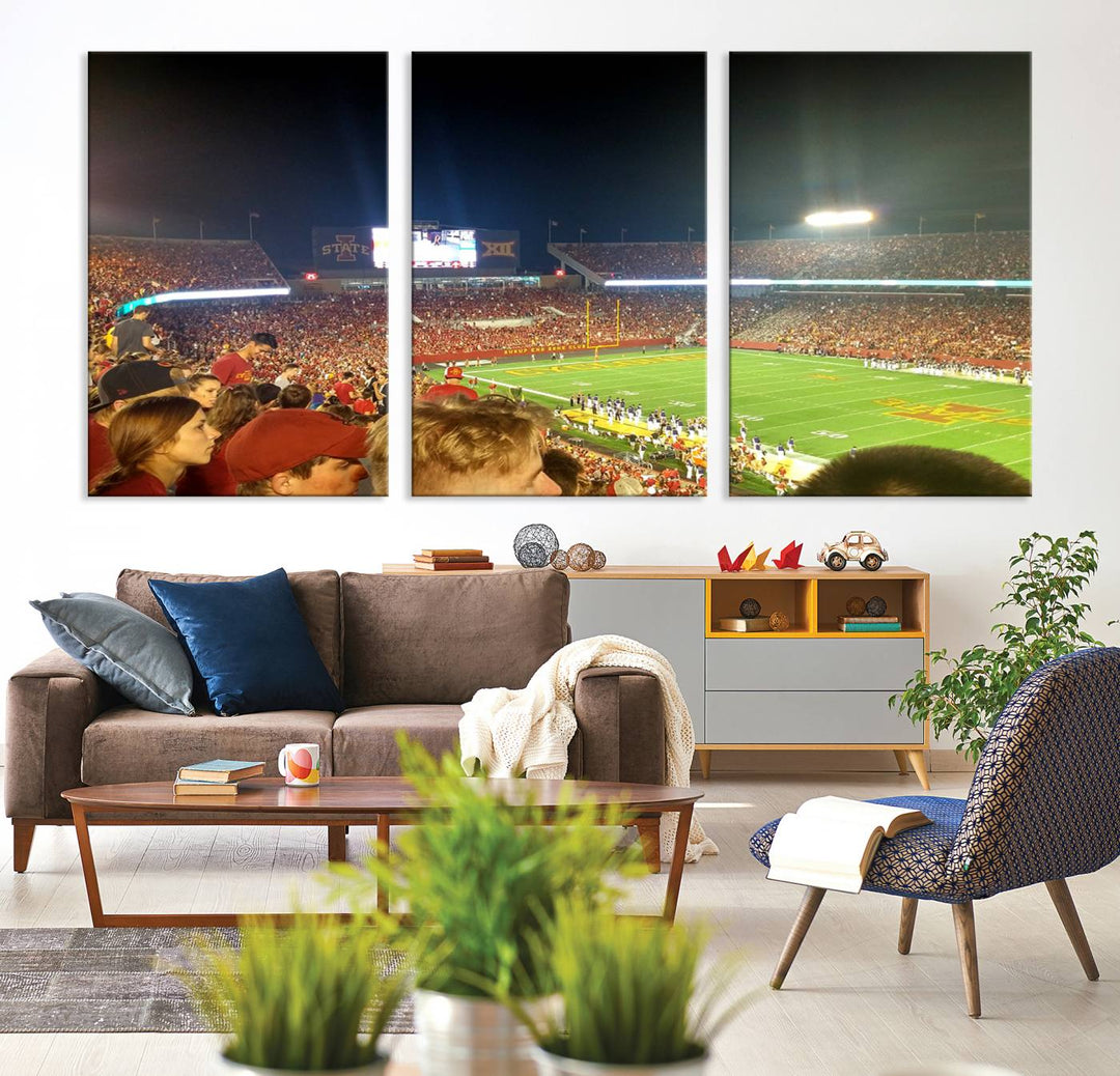 Iowa State University Cyclones Football Team Print - Jack Trice Stadium Ames Wall Art Canvas Print