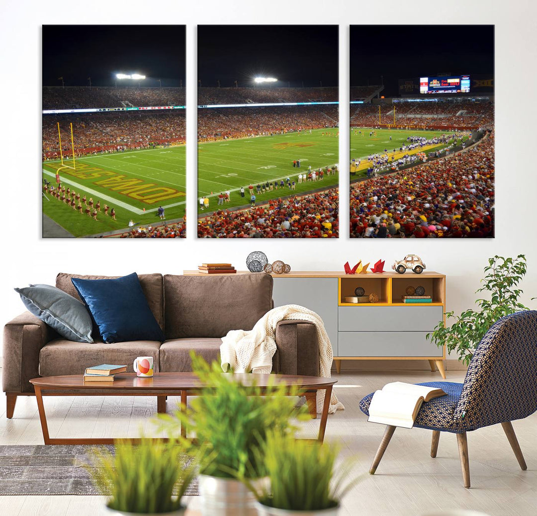 Iowa State University Cyclones Football Team Print - Ames Jack Trice Stadium Wall Art Canvas Print