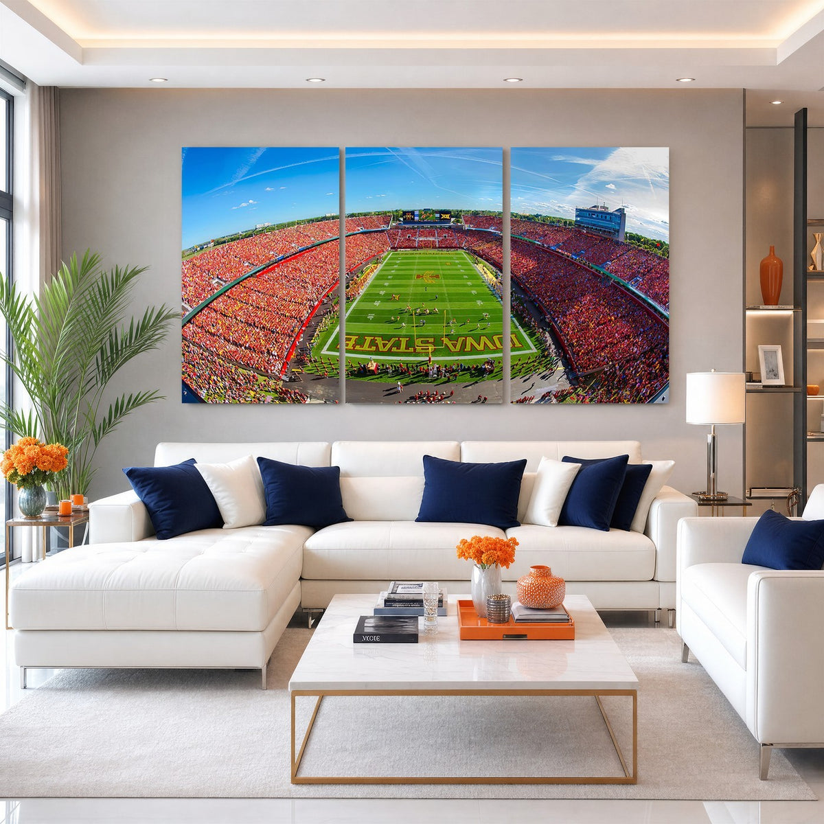 36706-MGV-CV-24X16 - Iowa State University Cyclones Football Team Print, Ames, Framed and Ready to Hang