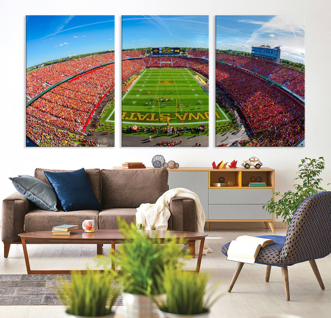 Iowa State University Cyclones Football Team Print - Ames Jack Trice Stadium Wall Art Canvas Print