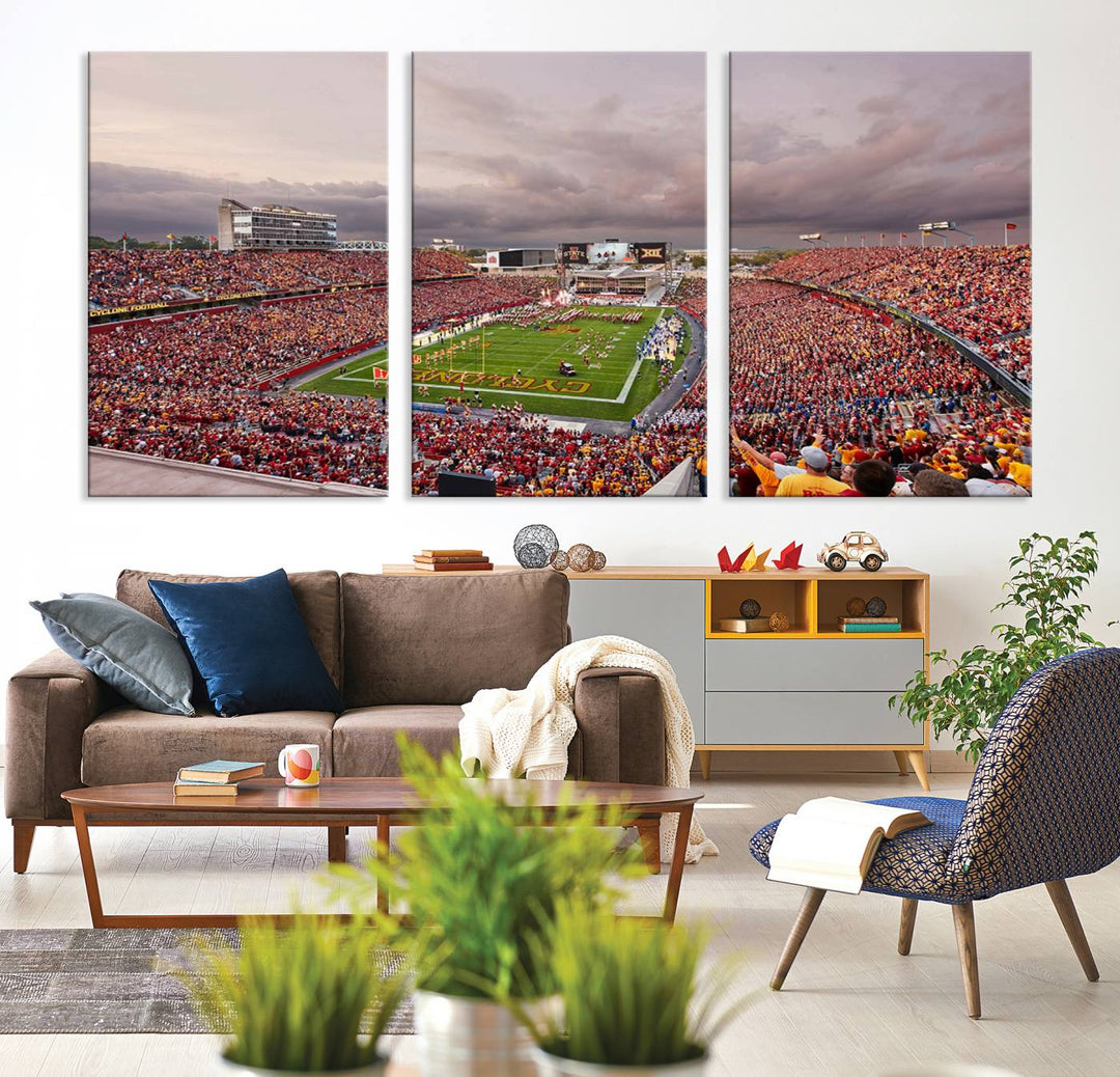 Iowa State University Cyclones Football Team Print - Ames Jack Trice Stadium Wall Art Canvas Print