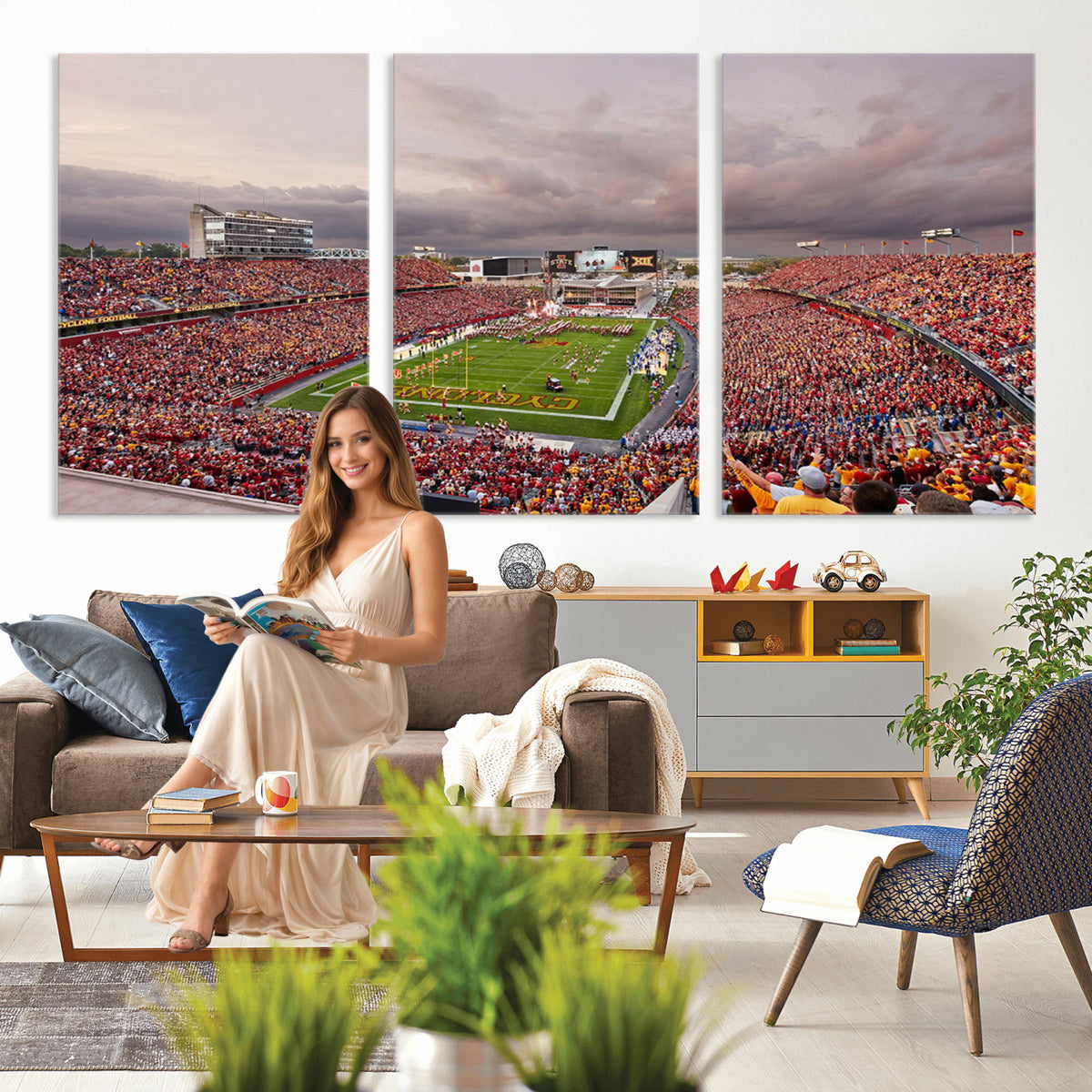 50373-MGV-CV-36X24 - Iowa State University Cyclones Football Team Print, Ames