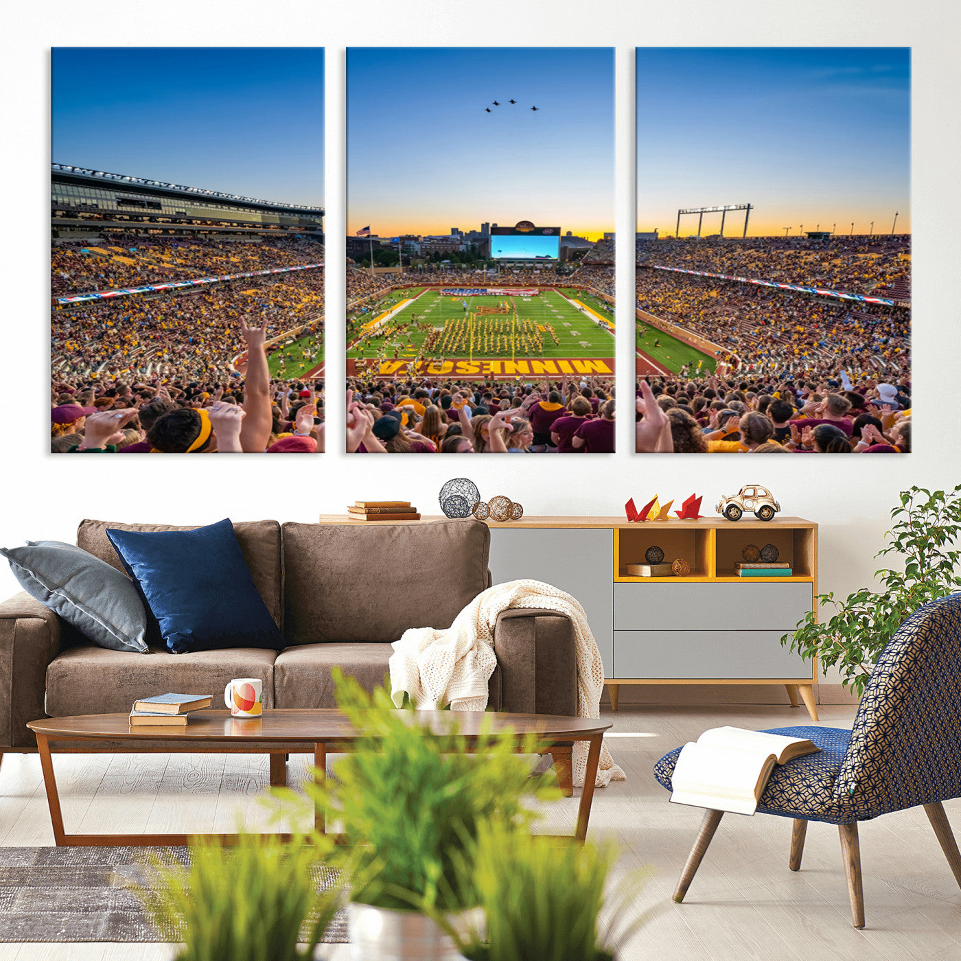 MGV-CV-60X30-3P - University of Minnesota Golden Gophers Art Print, Football Team Print - Minneapolis Huntington Bank