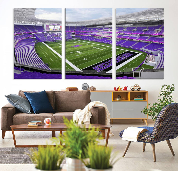 Northwestern University Wildcats Football Team Print - Evanston Ryan Field Wall Art Canvas Print