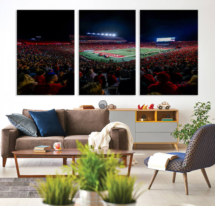 Rutgers Scarlet Knights Football Team Print - SHI Stadium, Piscataway Wall Art Canvas Print