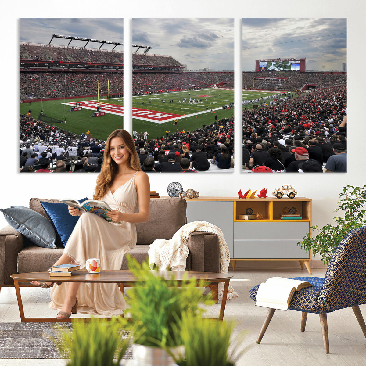 66777-MGV-CV-36X24 - Rutgers Scarlet Knights Football Team Print, SHI Stadium