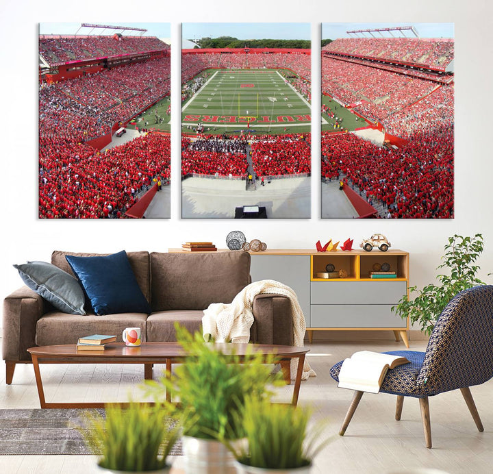 Rutgers Scarlet Knights Football Team Print - Piscataway SHI Stadium Wall Art Canvas Print