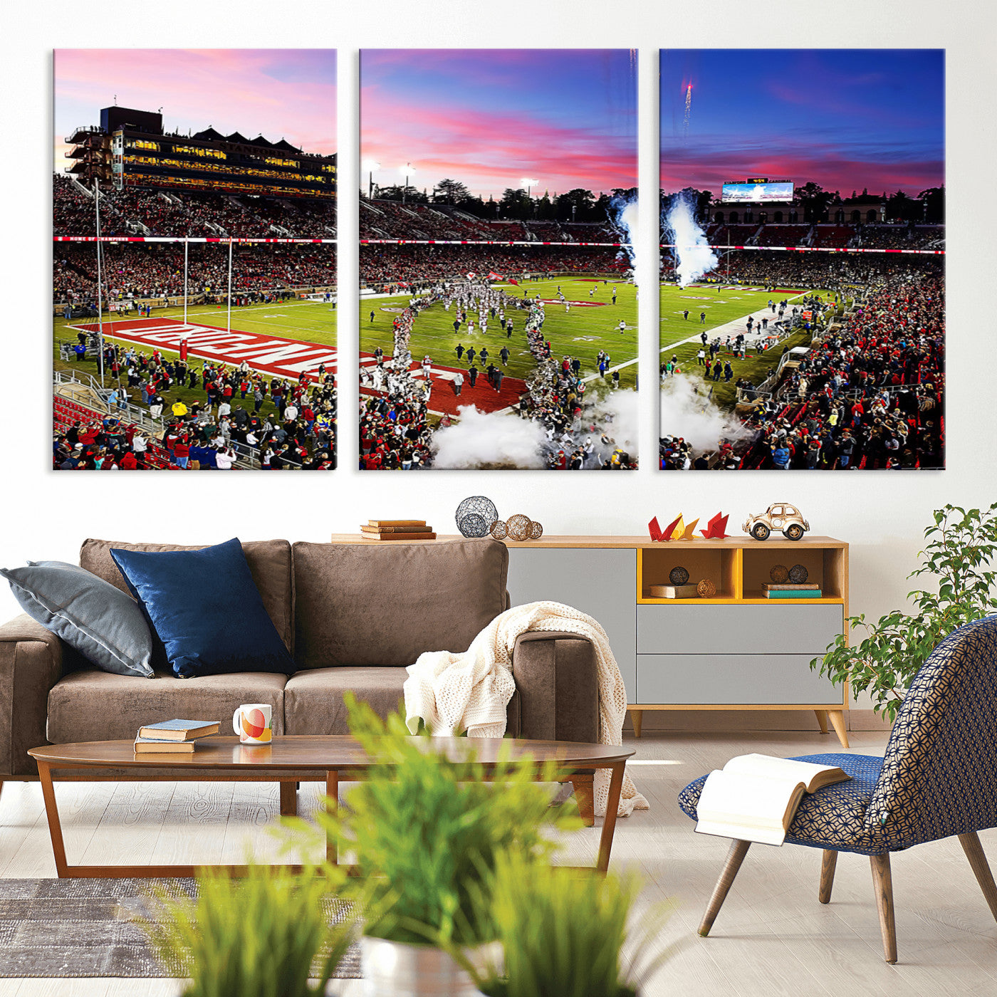 MGV-CV-60X30-3P - Stanford University Cardinal Football Team Print - Stanford Stadium Wall Art Canvas Print