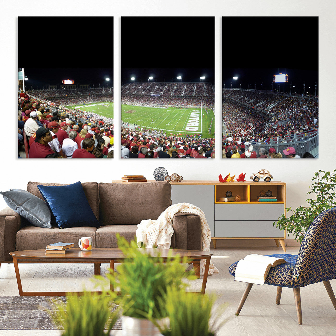 MGV-CV-60X30-3P - Stanford University Cardinal Football Team Print - Stanford Stadium Wall Art Canvas Print