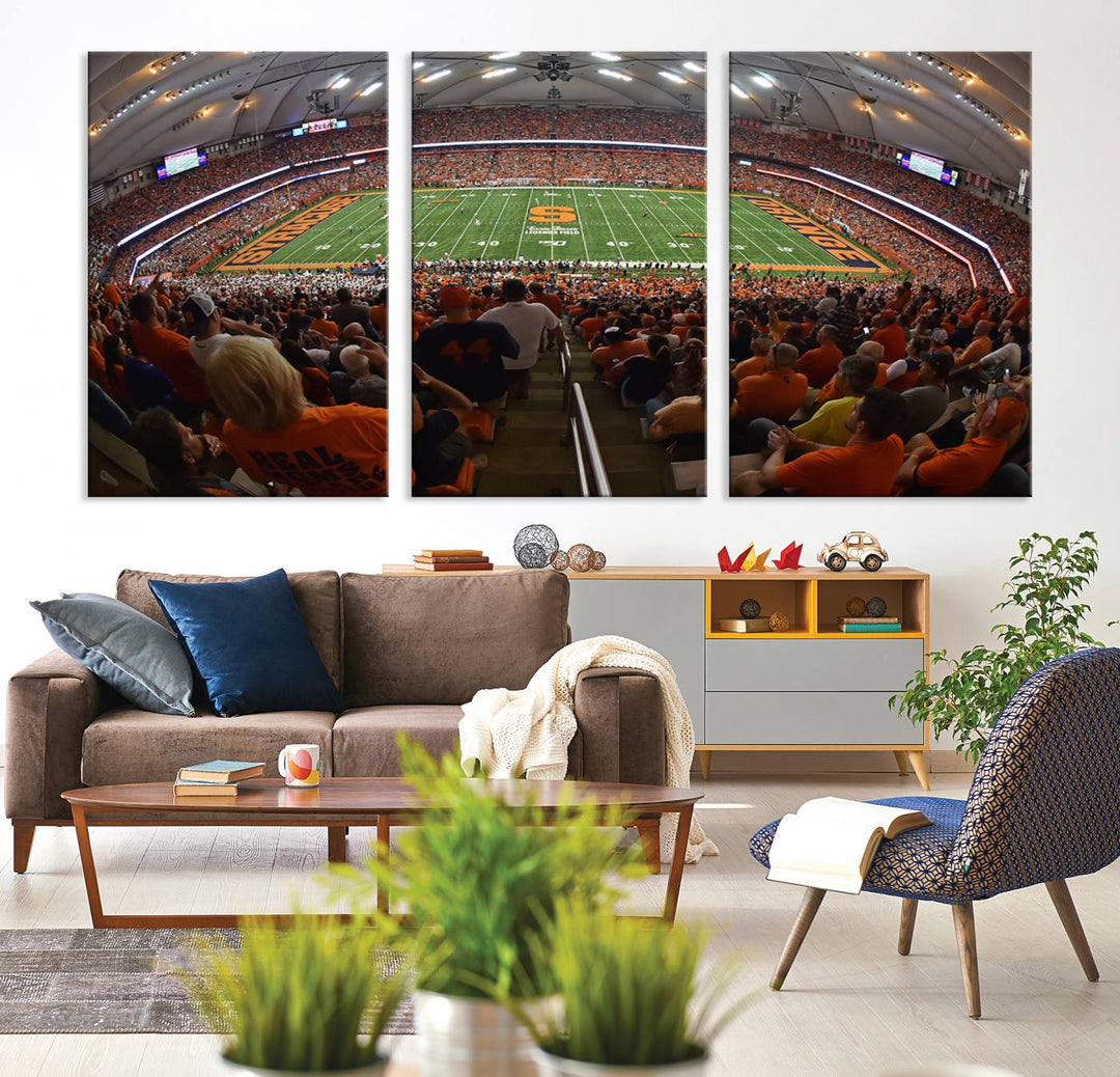 Syracuse University Orange Football Team Print - Syracuse JMA Wireless Dome Wall Art Canvas Print