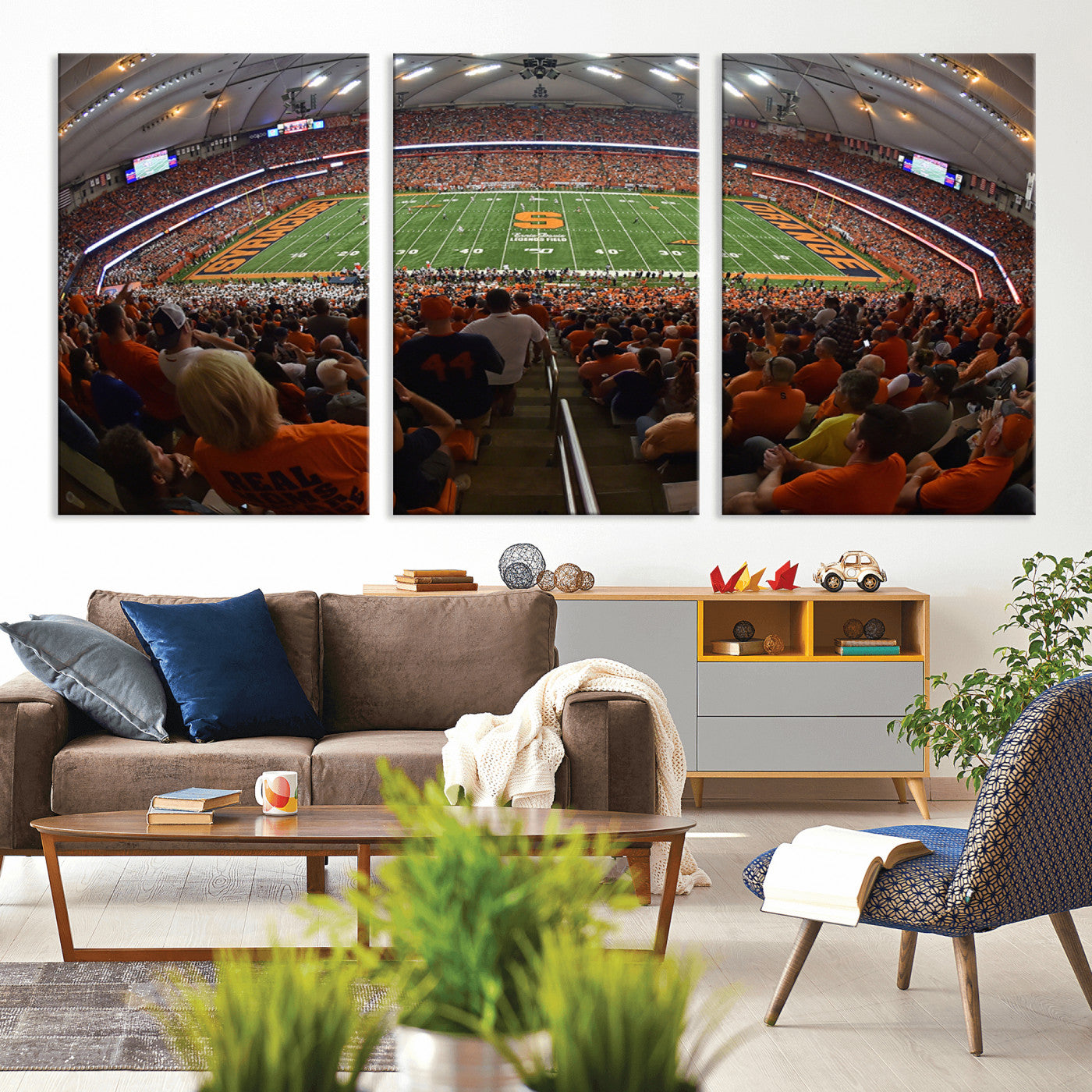 MGV-CV-60X30-3P - Syracuse University Orange Football Canvas Print, Football Team Print - Syracuse JMA Wireless Dome