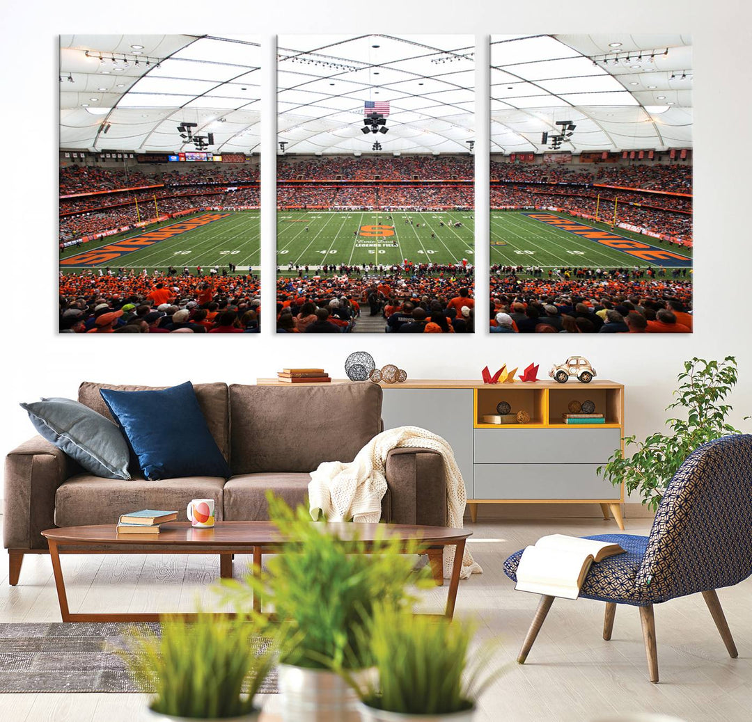 Syracuse University Orange Football Team Print - Syracuse JMA Wireless Dome Wall Art Canvas Print.