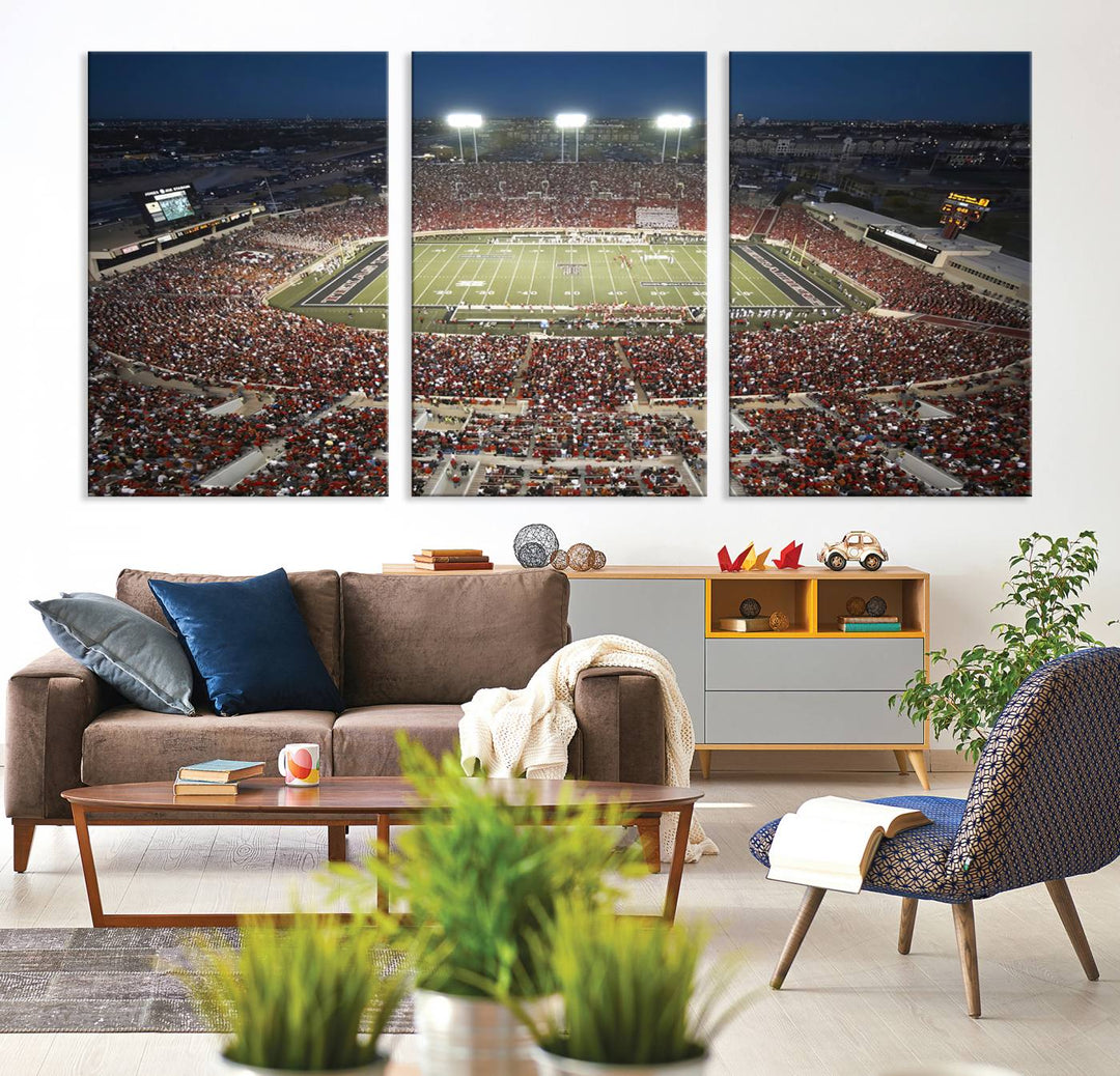 Texas Tech Red Raiders Football Team Print - Lubbock Jones AT&T Stadium Wall Art Canvas Print