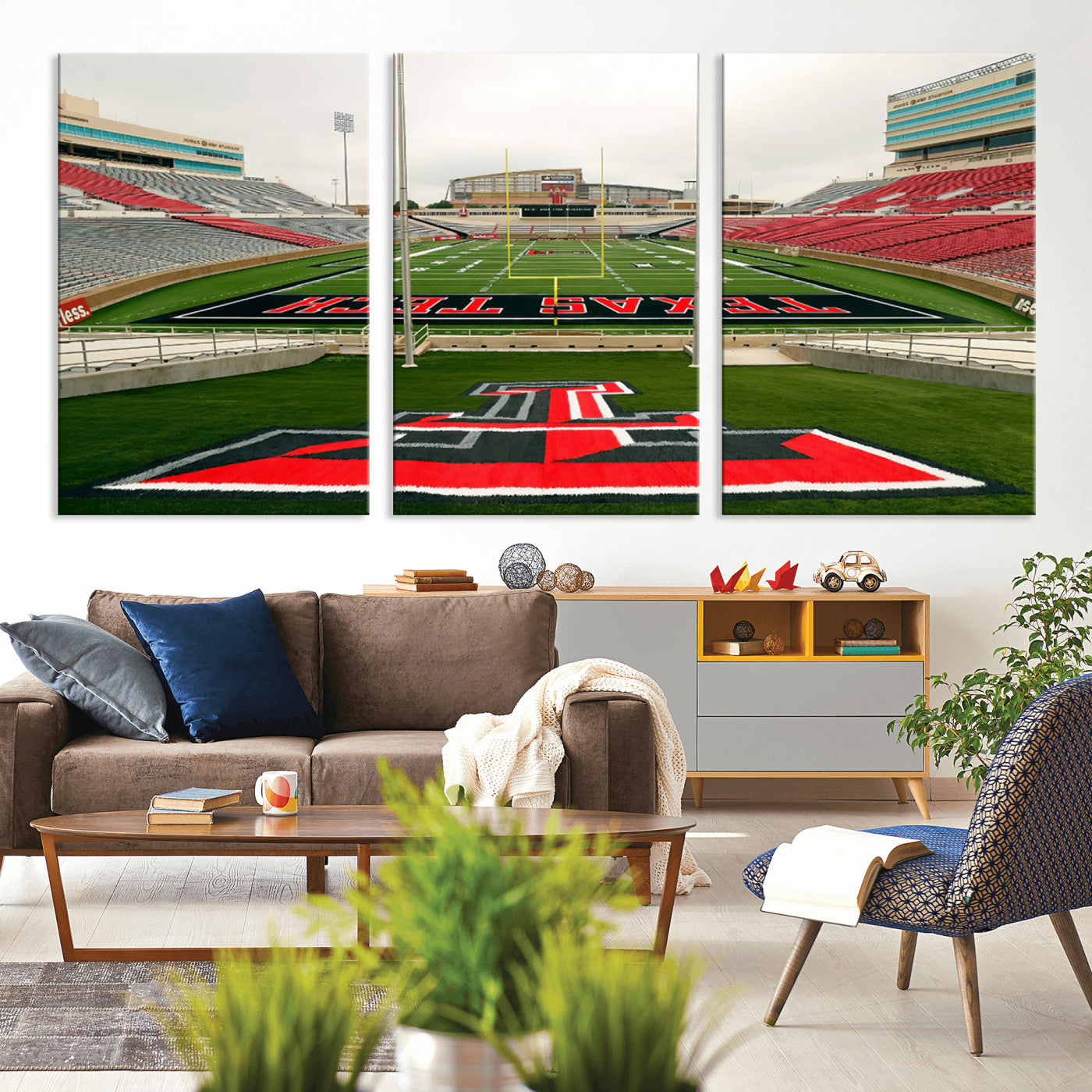 MGV-CV-60X30-3P - Texas Tech Red Raiders Football Team Print - Lubbock Jones AT&T Stadium Wall Art Canvas Print