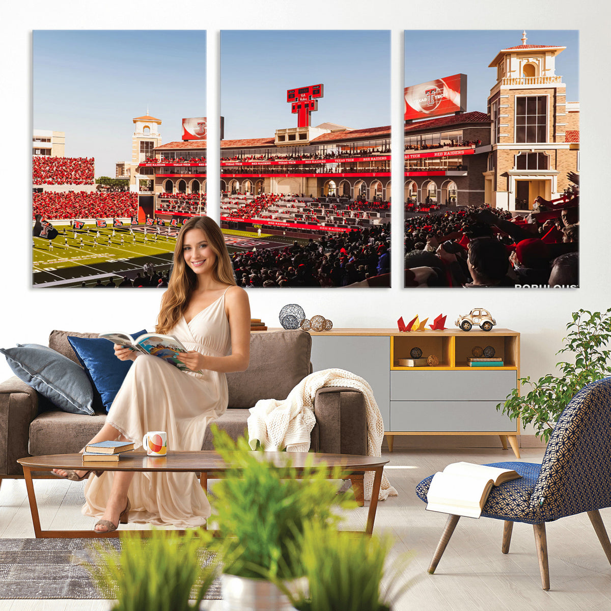 89744-PAN-FL-20X10 - Jones AT&T Stadium Texas Tech Red Raiders Wall Art | Large Att Stadium Canvas Print | College