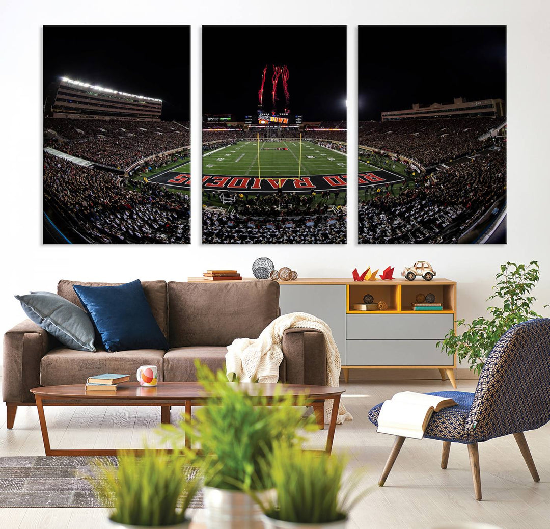 Texas Tech Red Raiders Football Team Print - Lubbock Jones AT&T Stadium Wall Art Canvas Print