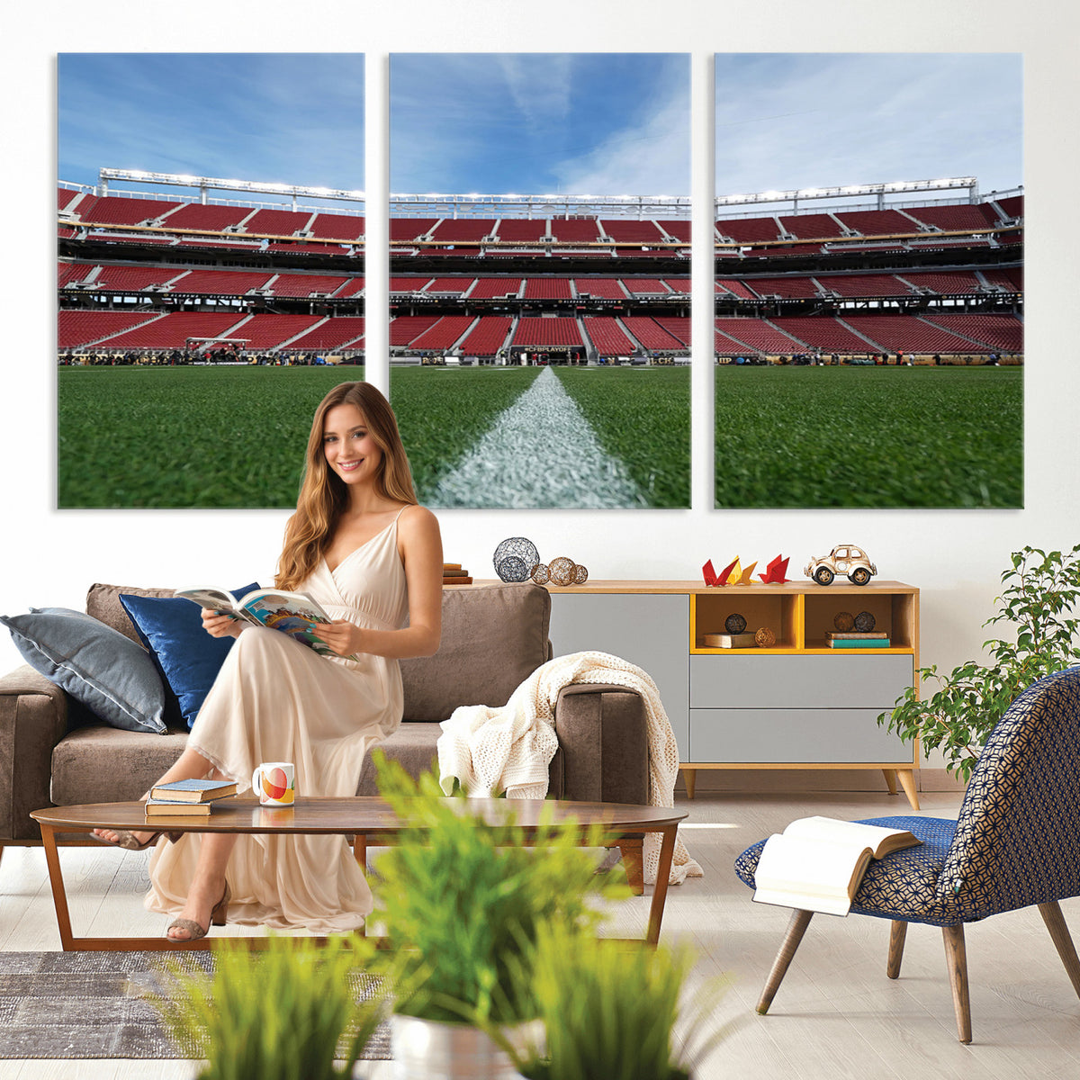 83238-PAN-FL-20X10 - University of Tulsa Golden Hurricane Football Team Print - Tulsa H.A. Chapman Stadium Wall Art
