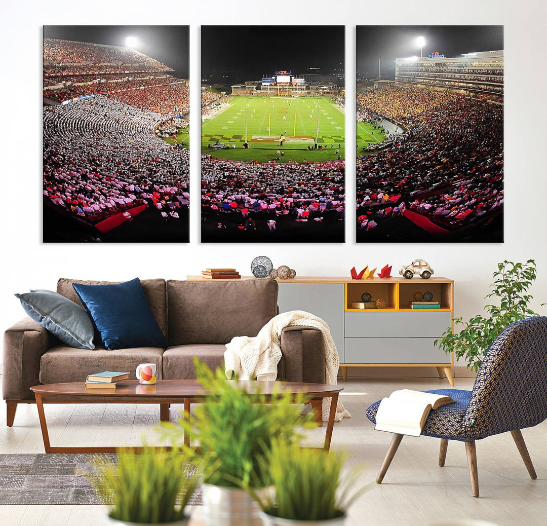 University of Maryland Terrapins Football Team Print - College Park SECU Stadium Wall Art Canvas Print