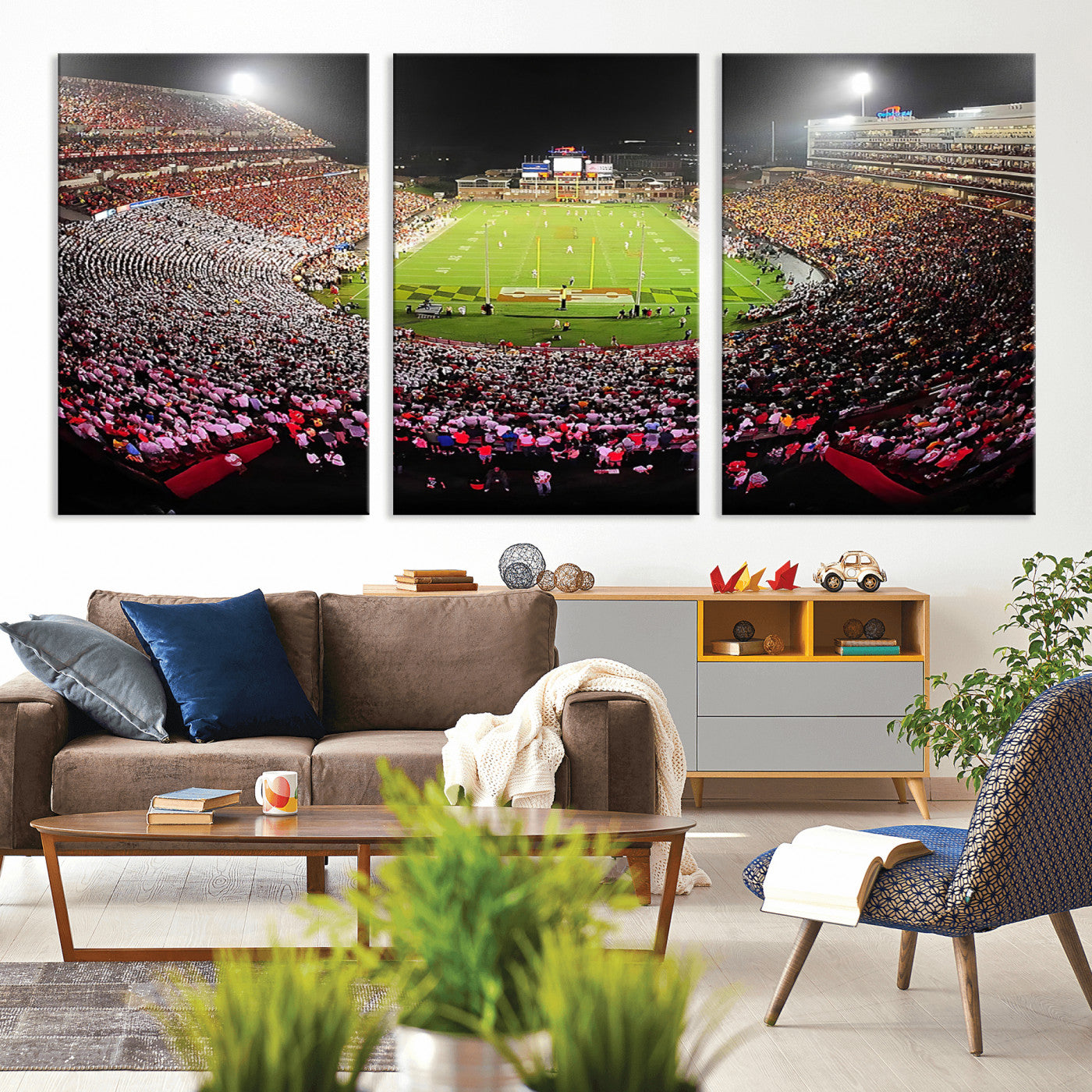 MGV-CV-60X30-3P - University of Maryland Terrapins Football Team Print - College Park SECU Stadium Wall Art Canvas