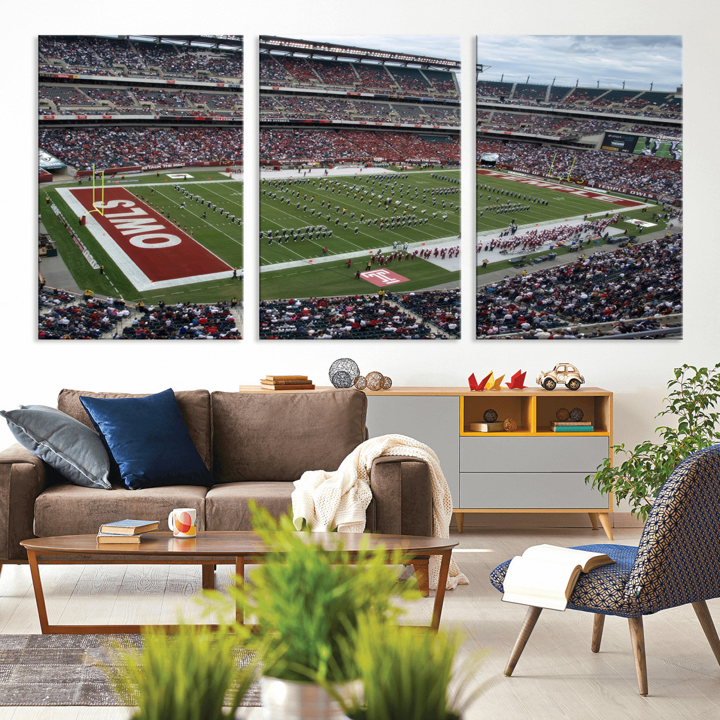 MGV-CV-60X30-3P - The Temple University Owls Athletics Team Print - Philadelphia Lincoln Financial Field Stadium Wall