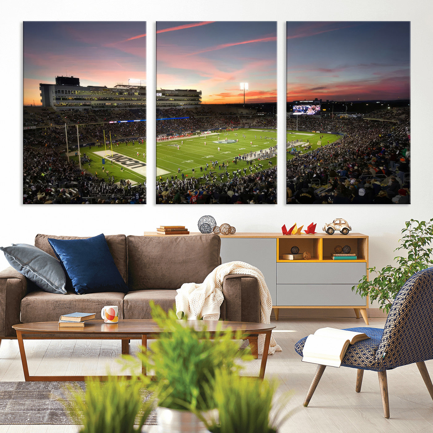 MGV-CV-60X30-3P - The University of Connecticut UCONN Huskies Football Team Print - East Hartford Pratt & Whitney