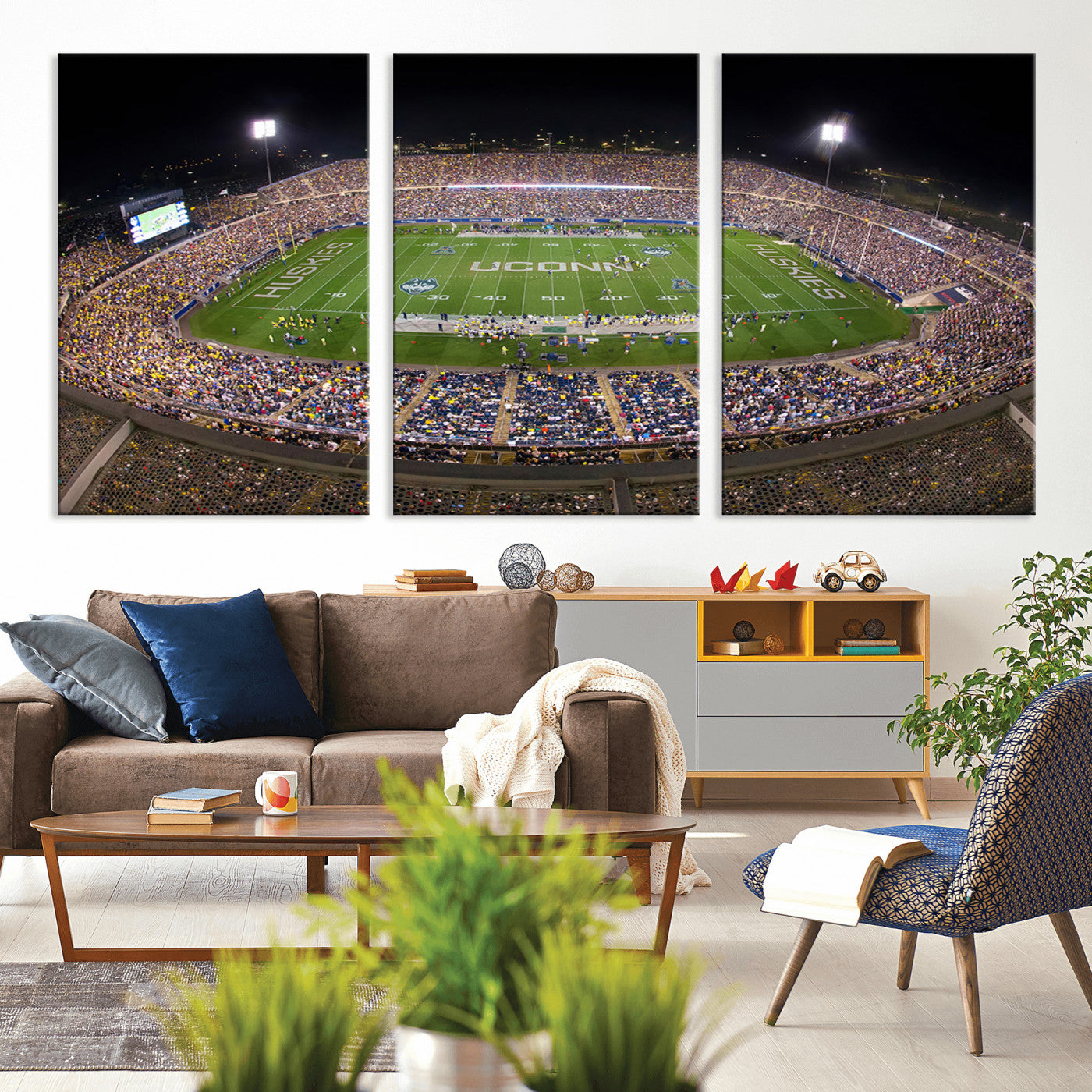 MGV-CV-60X30-3P - The University of Connecticut UCONN Huskies Football Team Print - East Hartford Pratt & Whitney