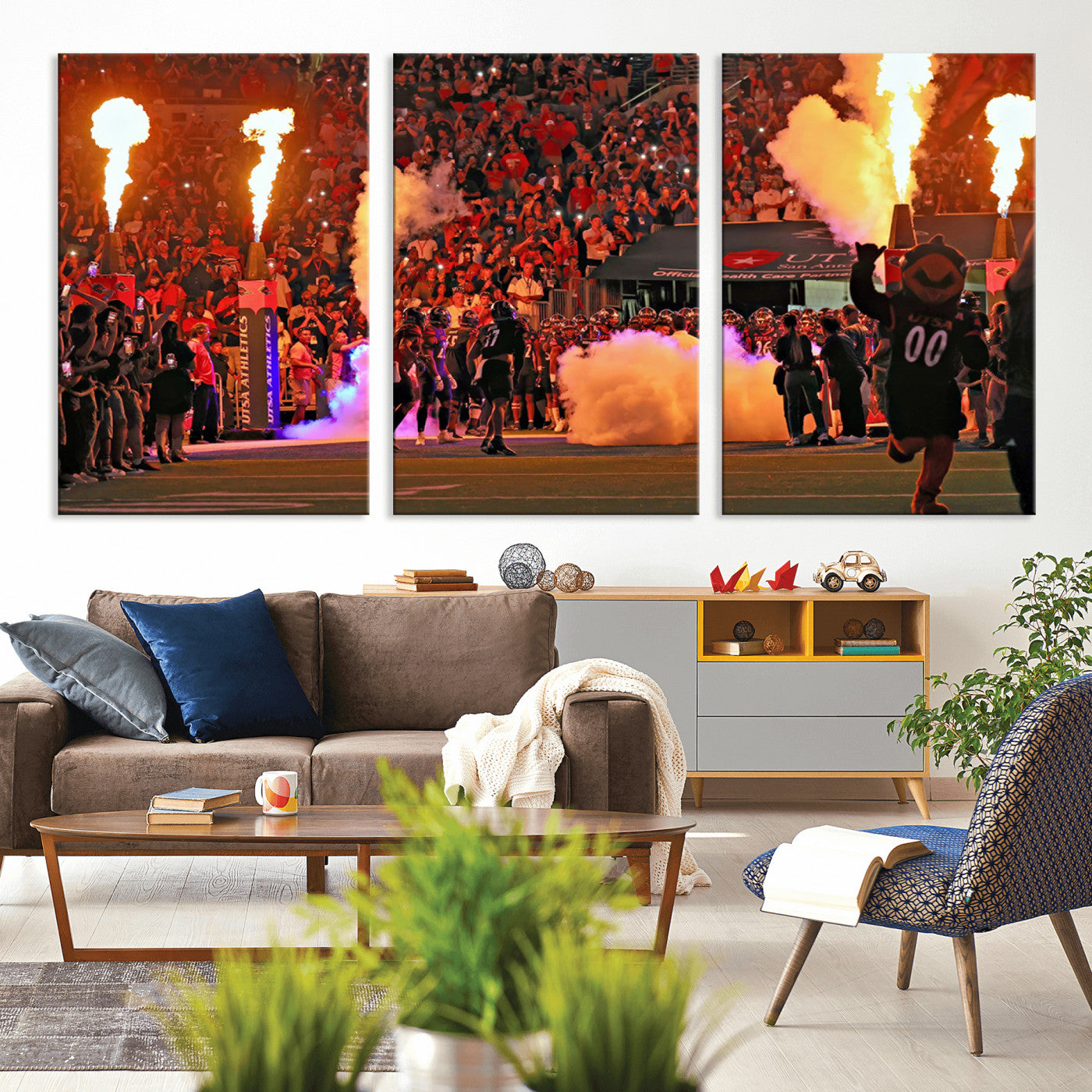 MGV-CV-60X30-3P - The University of Texas at San Antonio Roadrunners Football Team Print - San Antonio Alamodome Wall