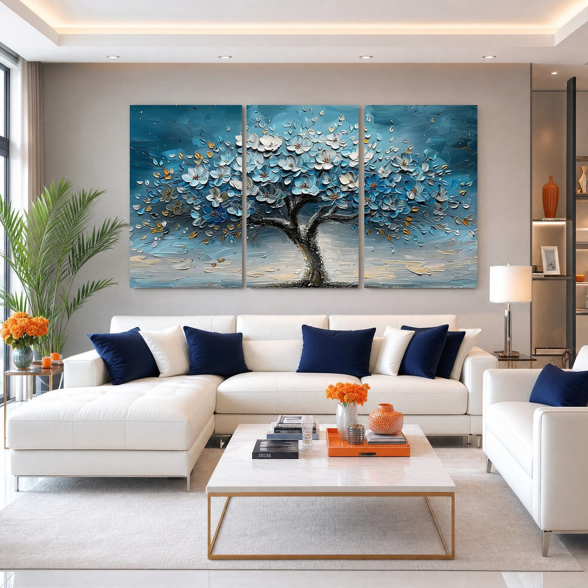 24109-_Poster-30x20 - Abstract Blooming Tree Wall Art Canvas Print, Floral Modern Home Decor
