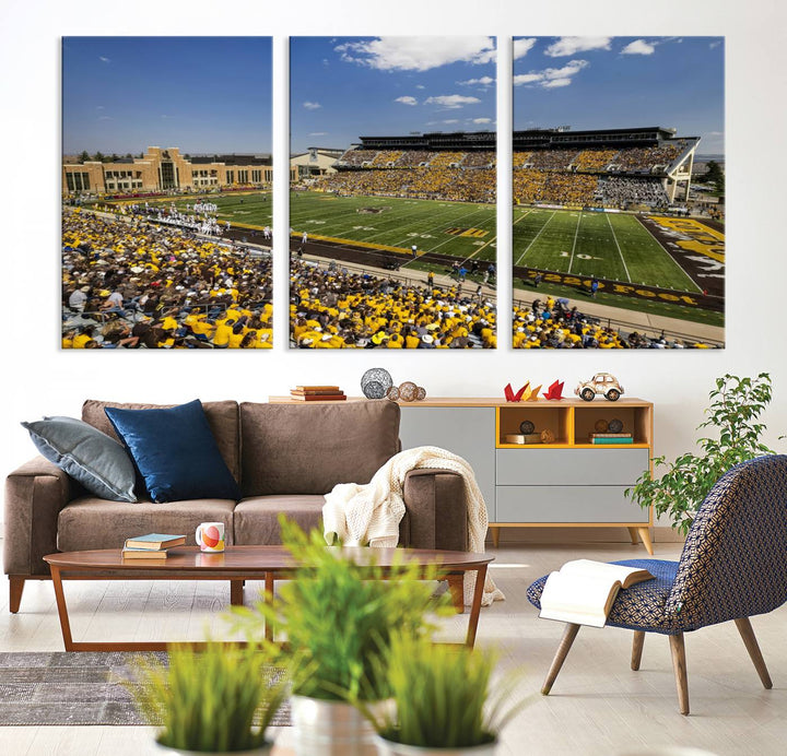 University of Wyoming Cowboys Football Team Print - Laramie Jonah Field at War Memorial Stadium Wall Art Canvas Print