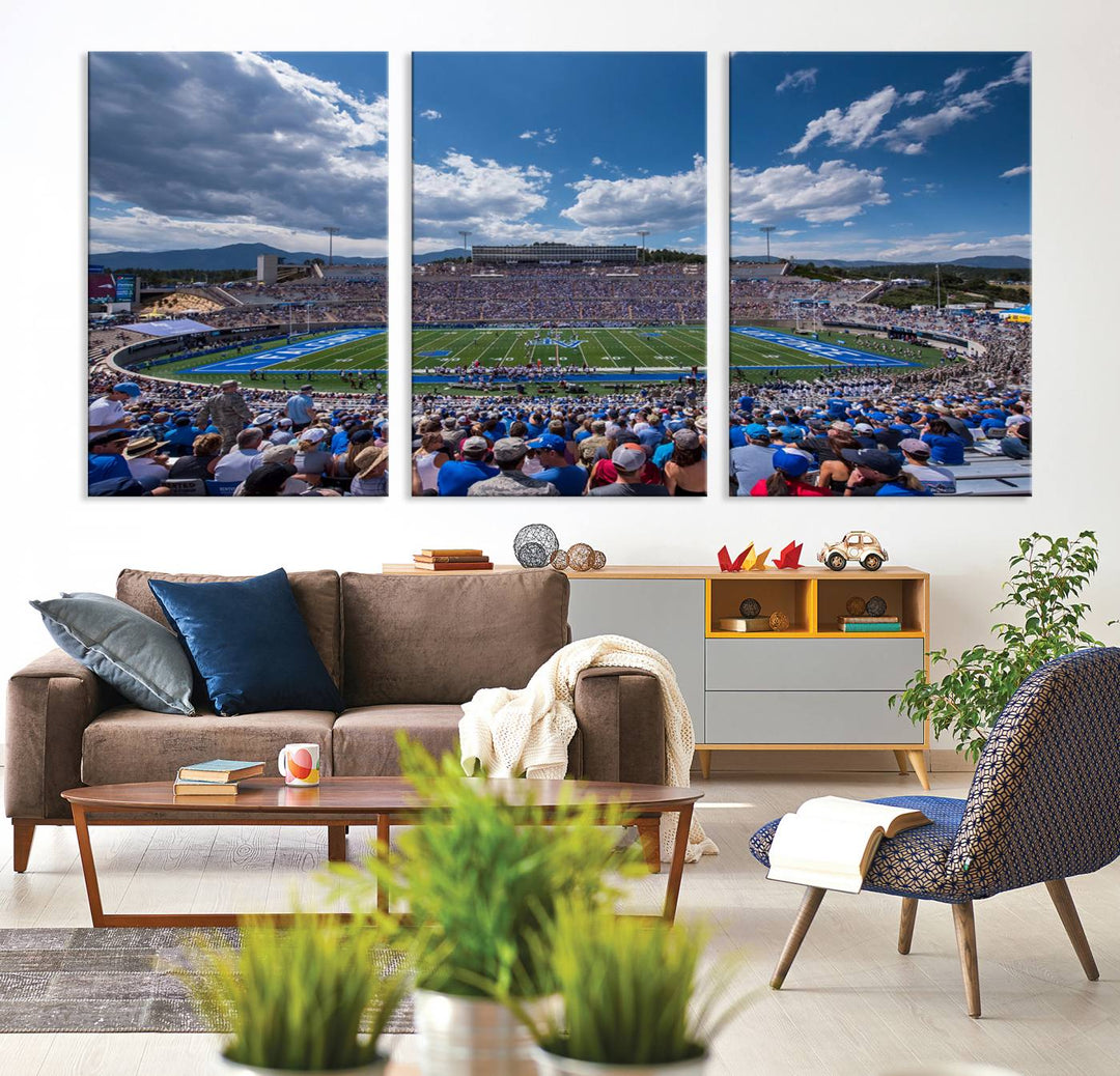 Air Force Falcons Football Team Print - Colorado Springs Falcon Stadium Wall Art Canvas Print