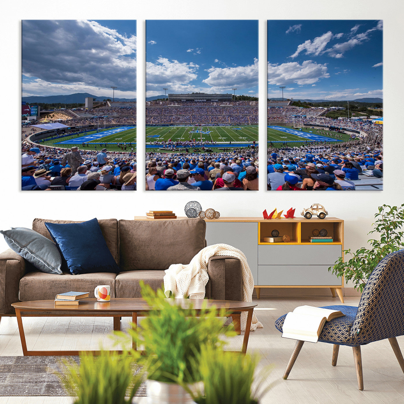 MGV-CV-60X30-3P - Air Force Falcons Football Team Print - Colorado Springs Falcon Stadium Wall Art Canvas Print