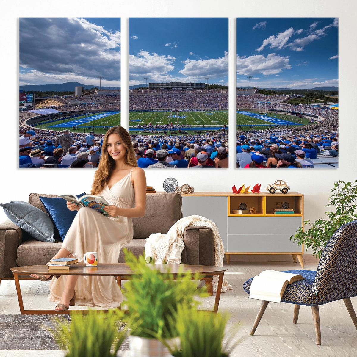 59281-MGV-CV-36X24 - Air Force Falcons Football Team Print, Colorado Springs